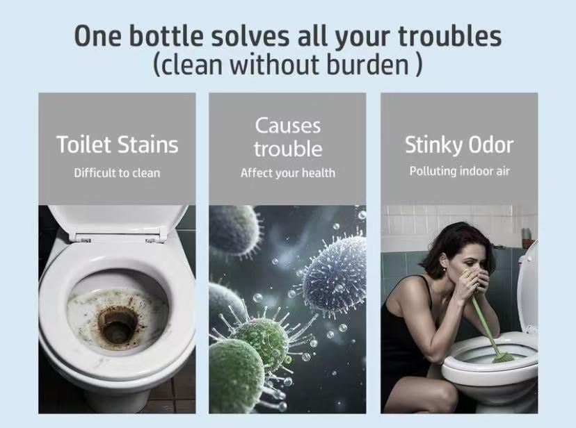 3PCS Toilet Bowl Cleaner Bottle, Cute Dinosaur-Shaped Bathroom Toilet Tank Cleaner with Ocean, Jasmine, and Peach Scent