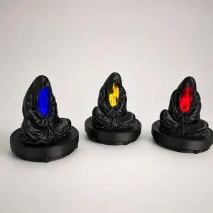 Meditating Grim Reaper LED Tealight Stand, Spooky Desk Decor, Halloween Room Decoration Gift