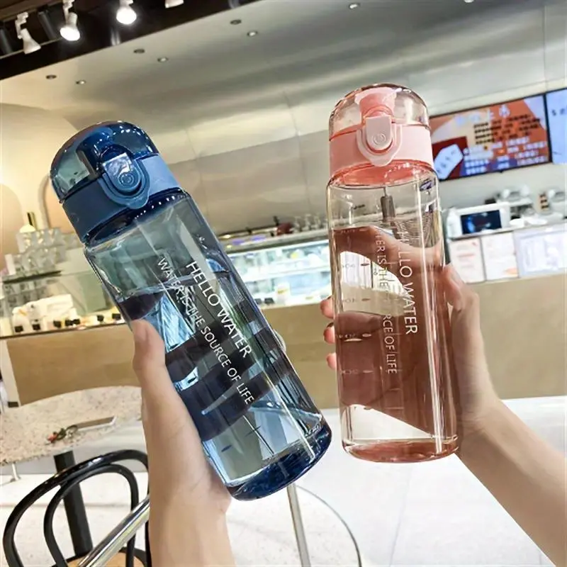 Unisex 780ml Reusable Gradient Sports Water Bottle Tumbler Cup - Leakproof, Time-Marker Indicators, Portable for Gym/Outdoor Hydration, Hand-Washable, BPA-Free