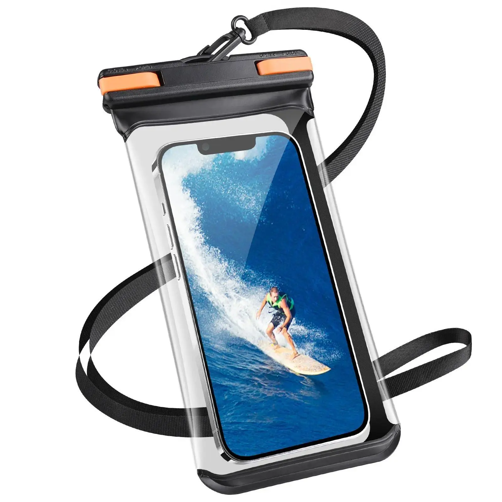 Haissky Mix Color Clip Mobile Phone Pouch, PVC Shell, Waterproof, Dustproof, Full Screen Touch Safe for iPhone 17,16,15 Pro Max,14 Plus,16E,13 - Swimming, Fishing Use