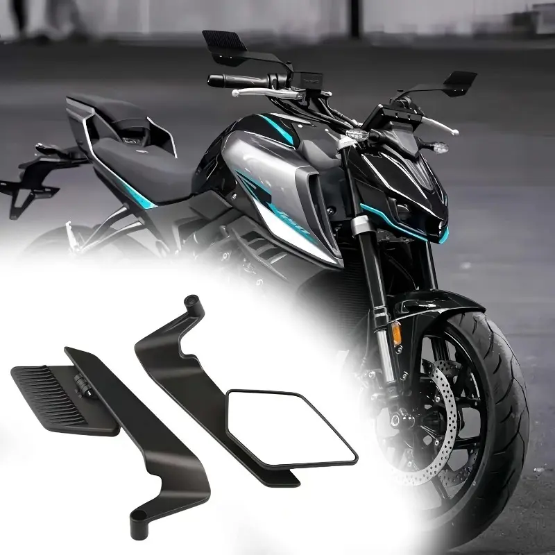 1 Pair 8MM Motorcycle Windshield with 360° Rotatable Adjustable Mount Mirrors & Accessories - High-Strength ABS, Anti-Glare Lens, Shockproof, Convex Lens for Wide View, Fits Motorcycles/ATVs, Ideal for Daily Commutes, Off-Road Rides, Rearview Mirrors