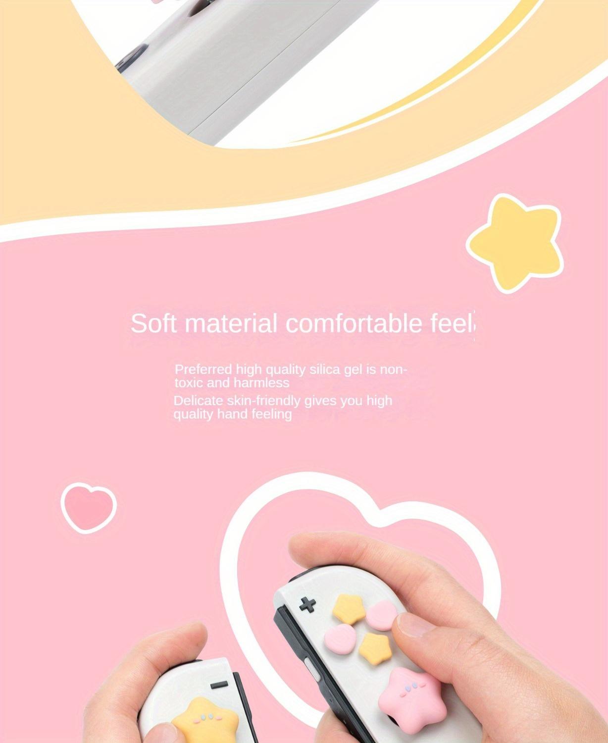 Silicone Thumb Grip Caps for Nintendo Switch/OLED - Non-Slip, Durable Joystick Covers with Cross Button Stickers - Perfect Gift Set