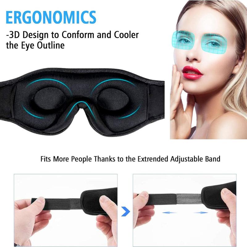 Wireless Open-ear Headphones, 1 Count Sleep Headphones, Sleep Earbuds, 3D Sleep Eye Mask Wireless Headphones with Ultra-thin HD Stereo Speakers, Sleeping Eye Mask