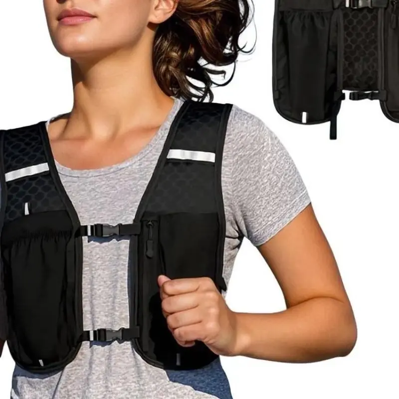 Unisex Lightweight Backpack for Running Hiking Cycling, Adjustable Straps Reflective Design, Outdoor Sports Gear with Water Bottle Pocket