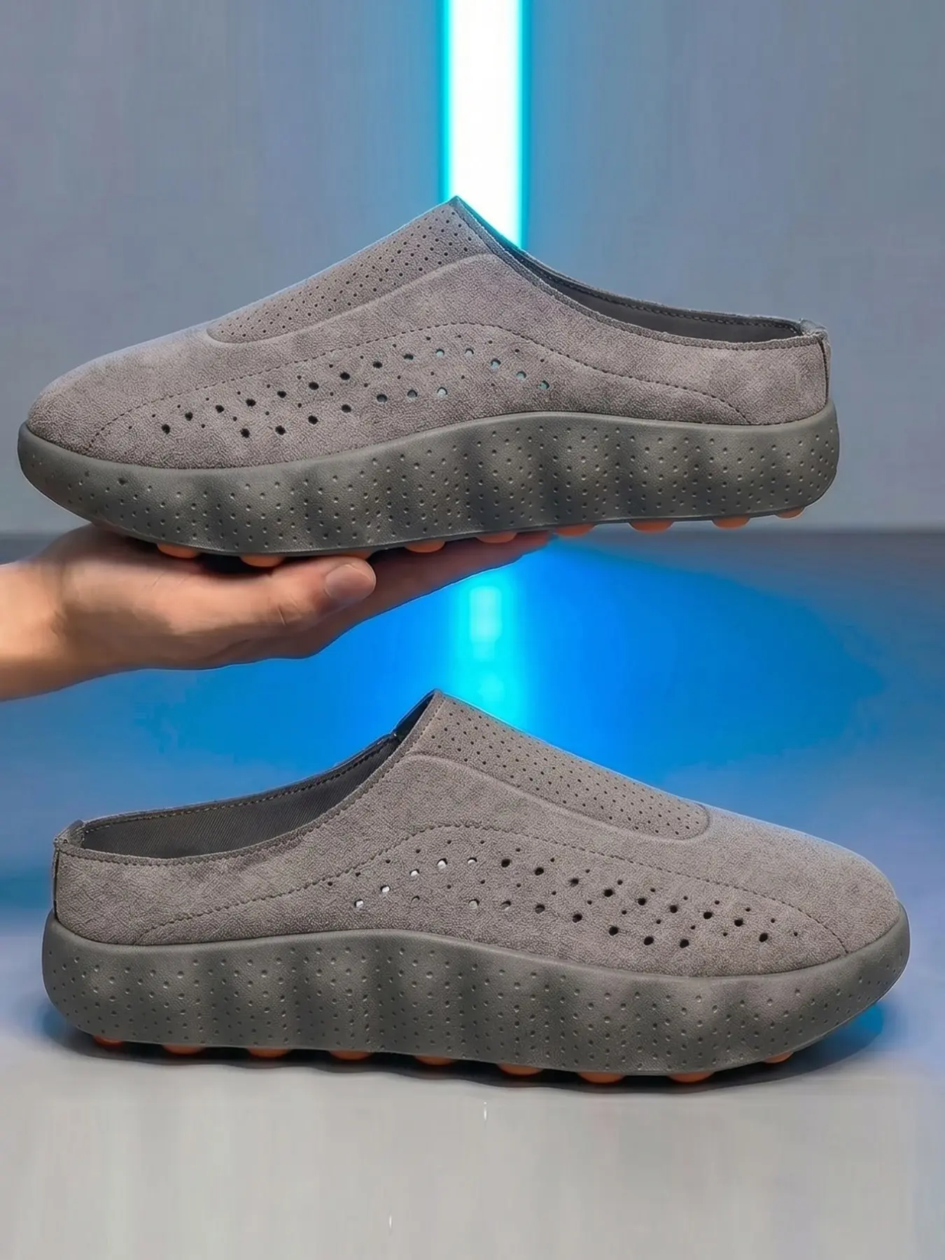 Men's Summer Sandals 2026, Slip-On Soft Sole, PU Leather, Breathable, Waterproof, Non-Slip, Casual Sports Shoes, Walking Shoes, Footwear, All Seasons