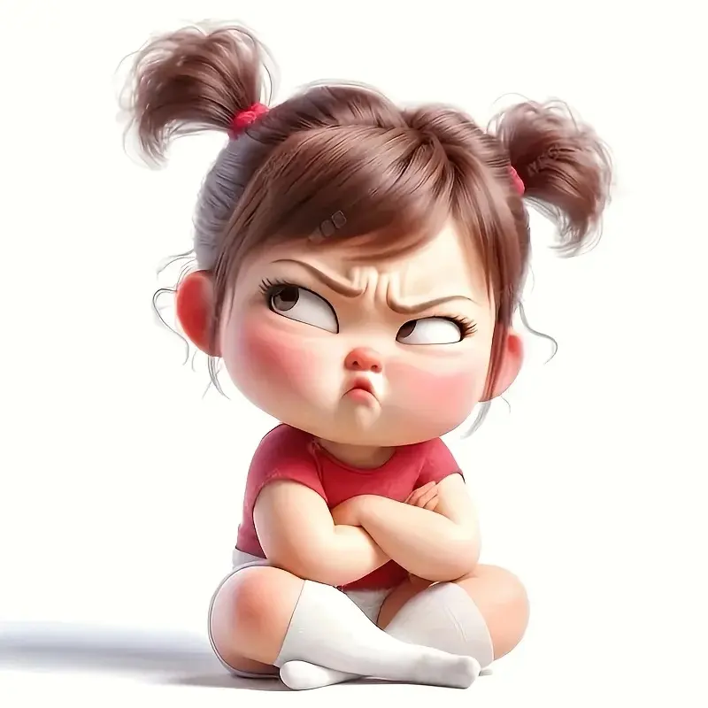 1Pc Grumpy Cute Girl Waterproof Vinyl Sticker for Car Laptop Motorcycle Phone Wall Decor