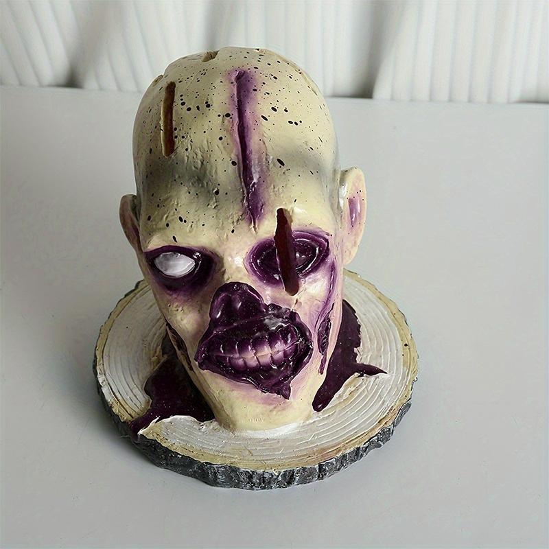 Skull Design Knife Holder, 1 Count Creative Skull Knife Block, Knife Storage Rack, Halloween Table Decor, Halloween Decorations, Scary Party Storage Rack, Decorative Kitchen Accessories, Home Kitchenware