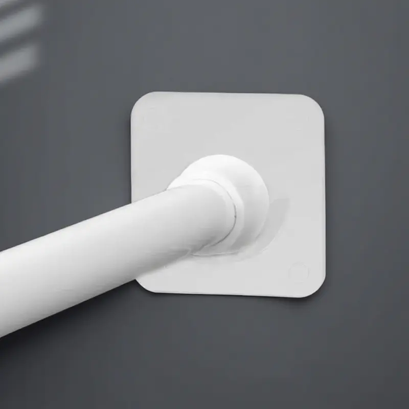 Adjustable Design Drill-Free Adhesive Curtain Rod Brackets - Universal Holders for Shower, Closet Doors & Windows - No Drilling, Strong Stick-On Mounting Accessories, Strong Adhesion