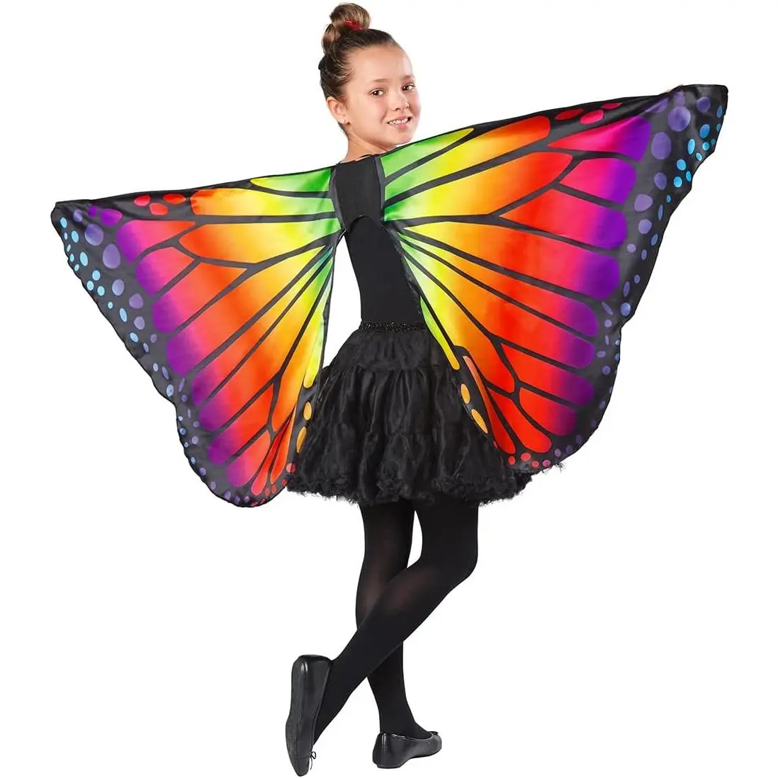 Kids Butterfly Cape Wings, One Size,Rainbow, W10351