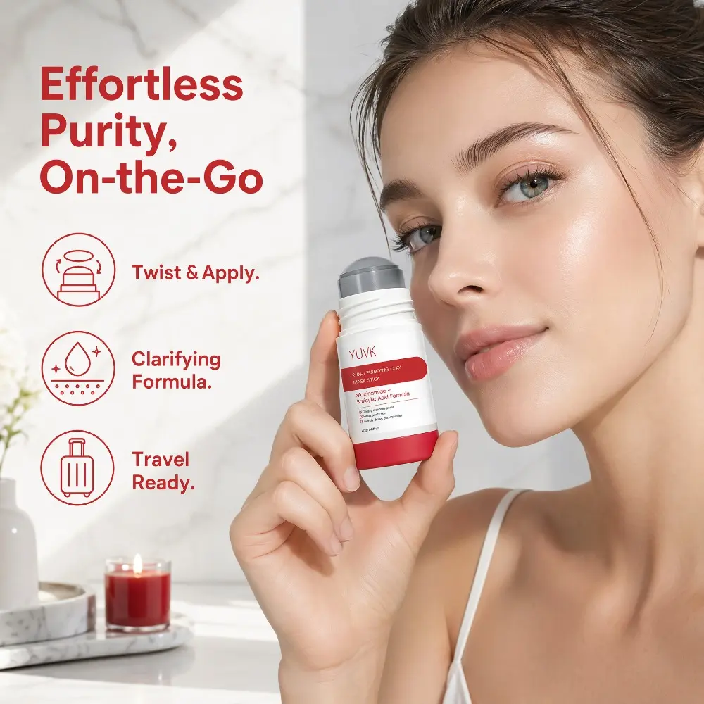 YUVK Deep Cleansing Clay Stick Purifying Formula Absorbs Excess Oil For a Smoother Complexion 40g