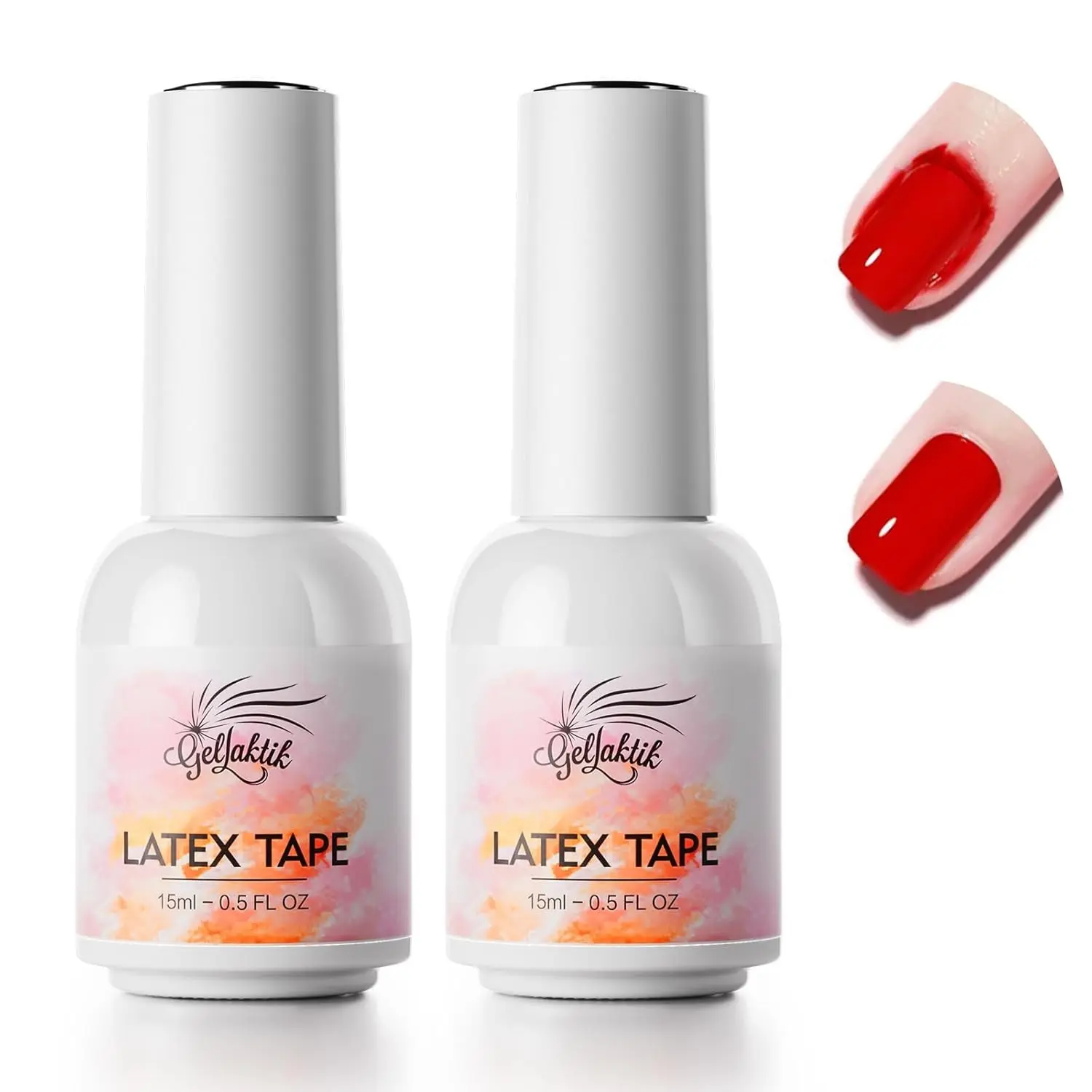 Liquid Latex for Nails 2 Pack 15ml Fast Drying Peel Off Cuticle Guard Nail Polish Barrier Protector for Nail Art DIY Manicure
