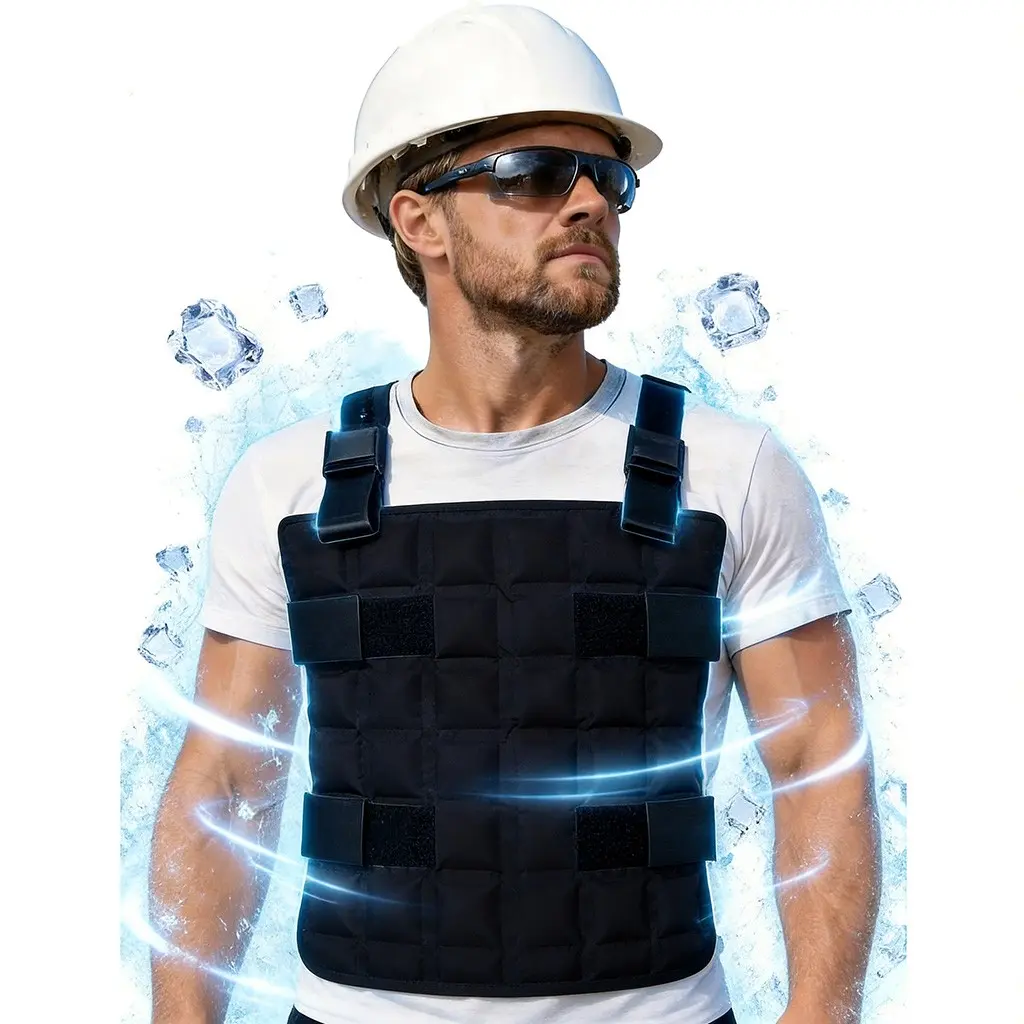 Adjustable Cooling Vest for Men & Women, Ice Vest for Motorcycle, Workers, Sports, Outdoor, Heat Relief, Comfortable and Durable Design, Lightweight Adjustable Vest
