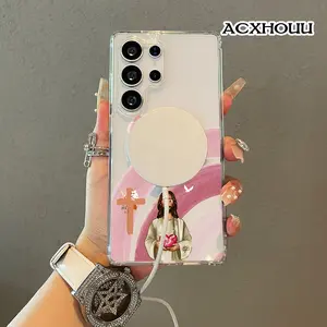 Spanish Comfort Jesus Floral Art Magnetic Protective Case for SAMSUNG S26 ULTRA S25 S24 S23 S22,Vintage Vibes Shockproof,Aesthetic,Silicone,Lightweight,and Scratch Resistant