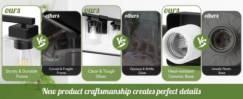 6-Light Bathroom Light Fixtures, Modern Black Vanity Light, Bathroom Lighting Fixtures Over Mirror, Matte Black Bathroom Wall Lamp, Wall Lights for Living Room Bedroom Hallway