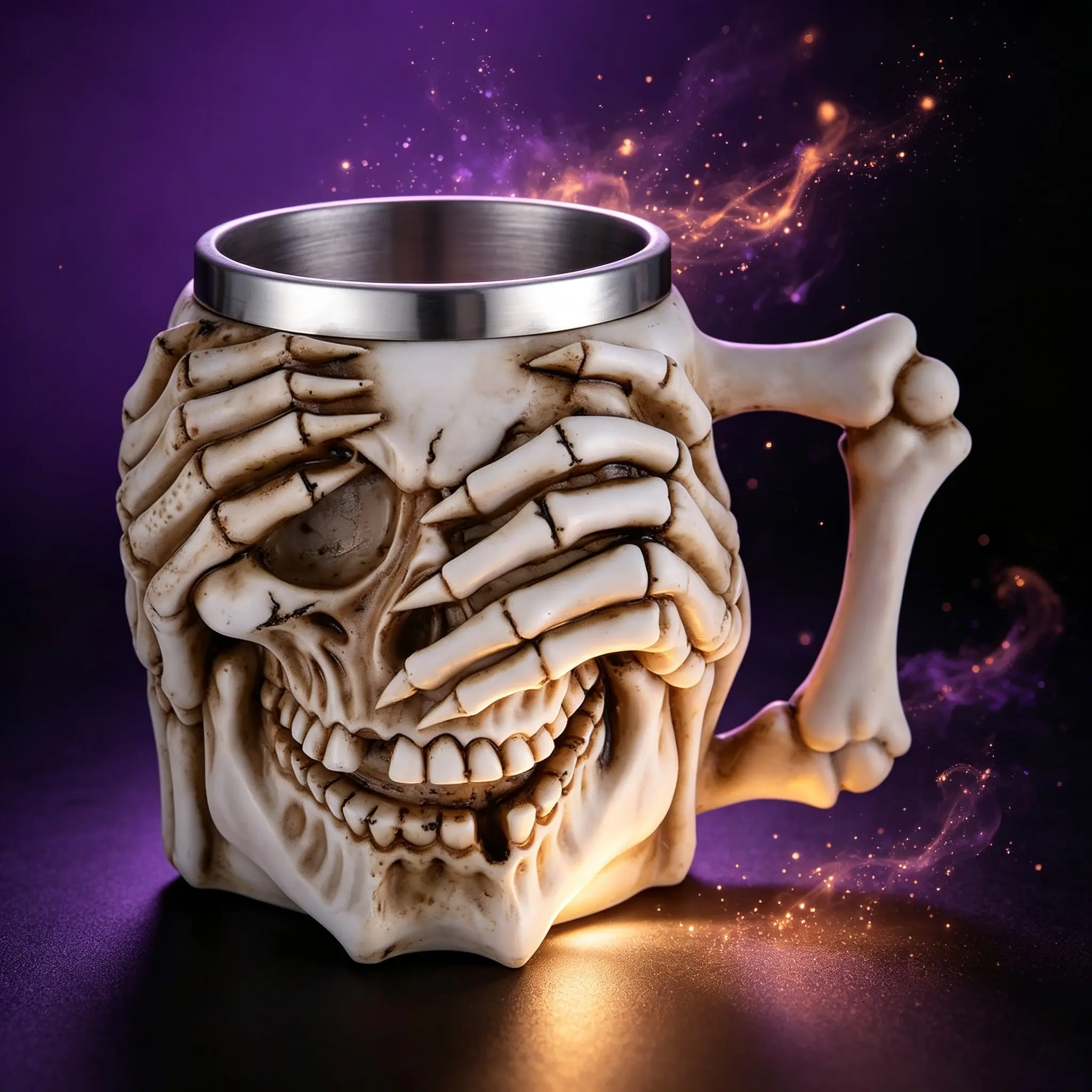 Halloween Skull Mug, Unique Skeleton Design Wine Cup, Home Decor Party Gift Cup, Creative and Fun Drinkware for Halloween Celebrations