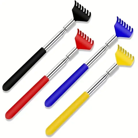 Extendable Claw Back Scratcher, Portable Stainless Steel Telescoping TPR Rubber Grip Back Scratchers for Whole Body, No Battery Required, Metal Extendable Back Scratcher, Backscratcher