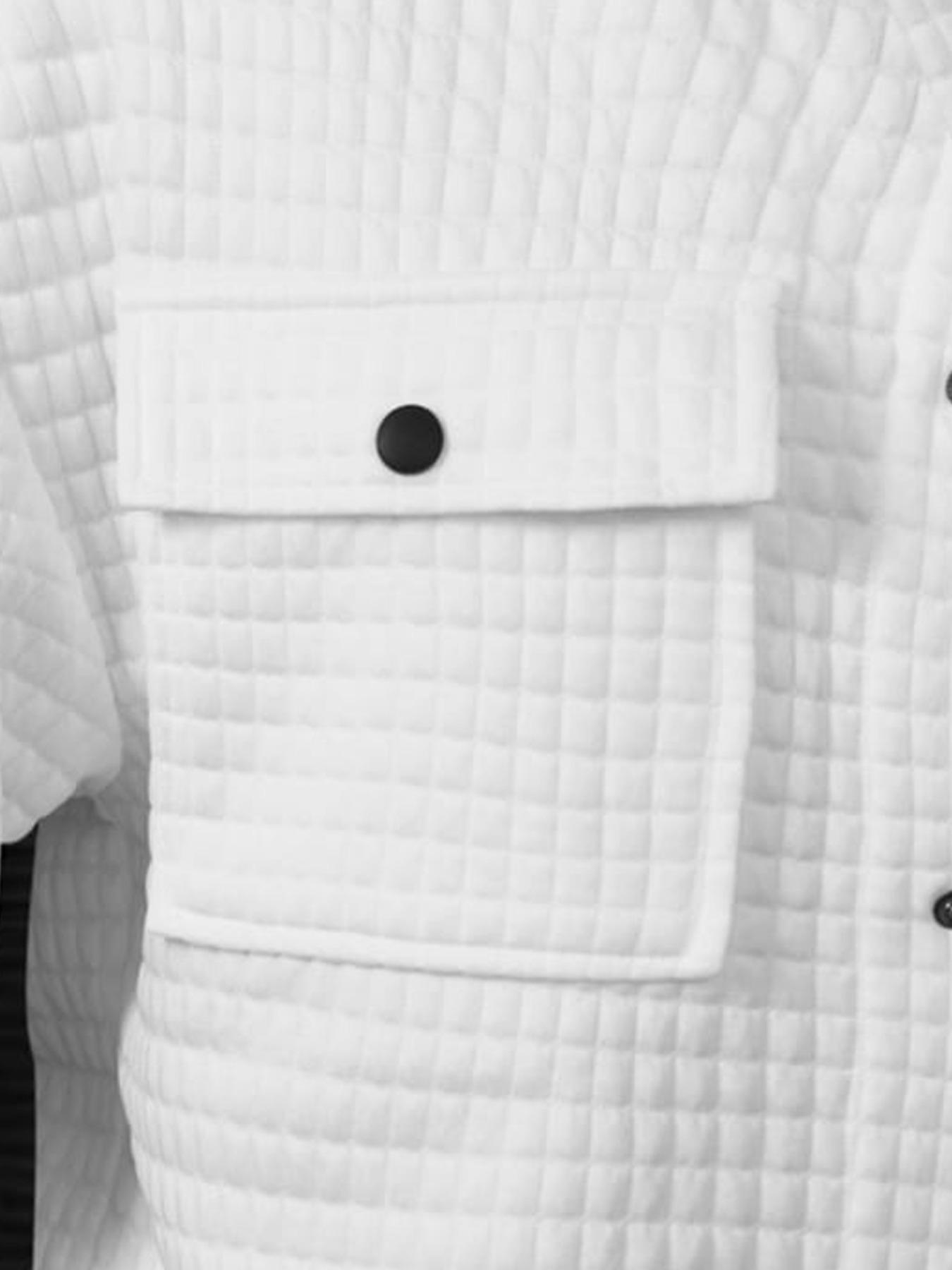 Men's Fashionable Button Front Coat with Flap Pockets, Loose-Fit Casual Thick Knit Fabric Jacket for Fall & Winter, Perfect Outerwear for Any Occasion