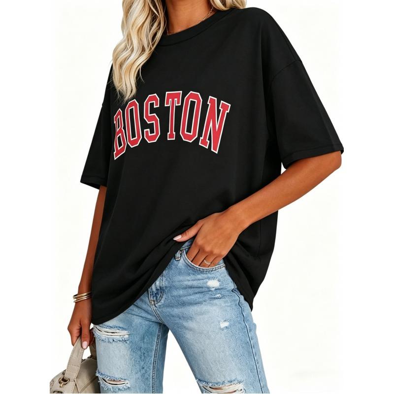 100% Cotton,Women's T-Shirts Short Sleeve,Loose Fit Tops,Casual Basic Trendy Hem Printed T-shirt Tees Fit,Crew Neck Basic Tops,Unisex