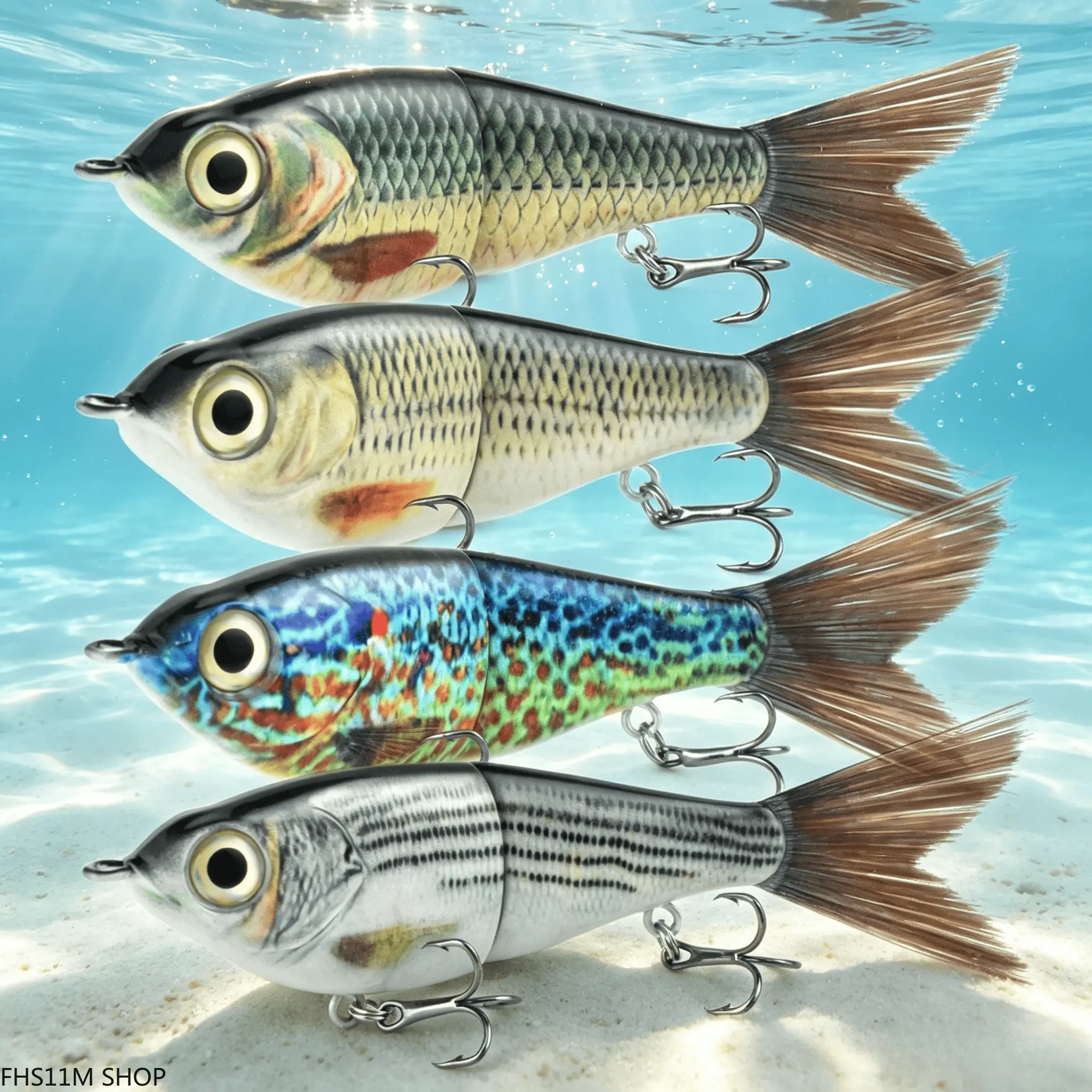 120Mm ABS 2-Segment Jointed Hard Swimbait With Fur Tail, Lifelike Wobbling Artificial Bait, Corrosion-Resistant Saltwater Tackle For Boat Predator Anglers