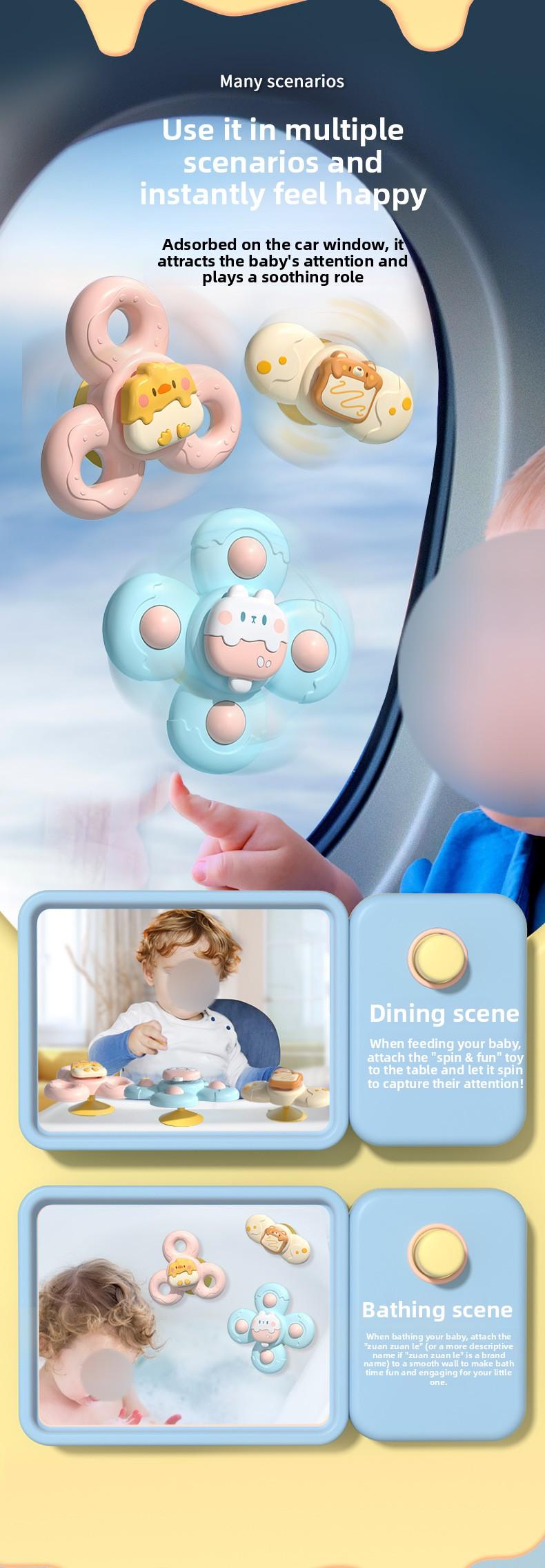 Must-Have Spinning Rattle Toys!Cute Cartoon Design for Newborns ✨