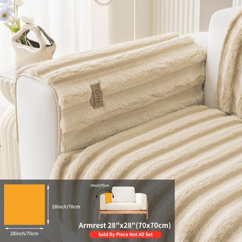 Solid-Color Faux Fur Sofa Cover, Sofa Slipcover, Non-slip & Soft-Comfortable Sofa Mat for Home, Living Room, Dormitory & Hotel #TOP PICKS
