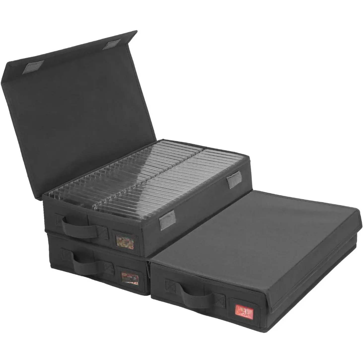 Cassette Tape Storage Box -Audio Cassette Holder 3Pack – Grey | Dust-proof Cassette Racks with Lid - Holds 144 Cassette Cases - 16.34 x 9.25 x 3.4 Inches