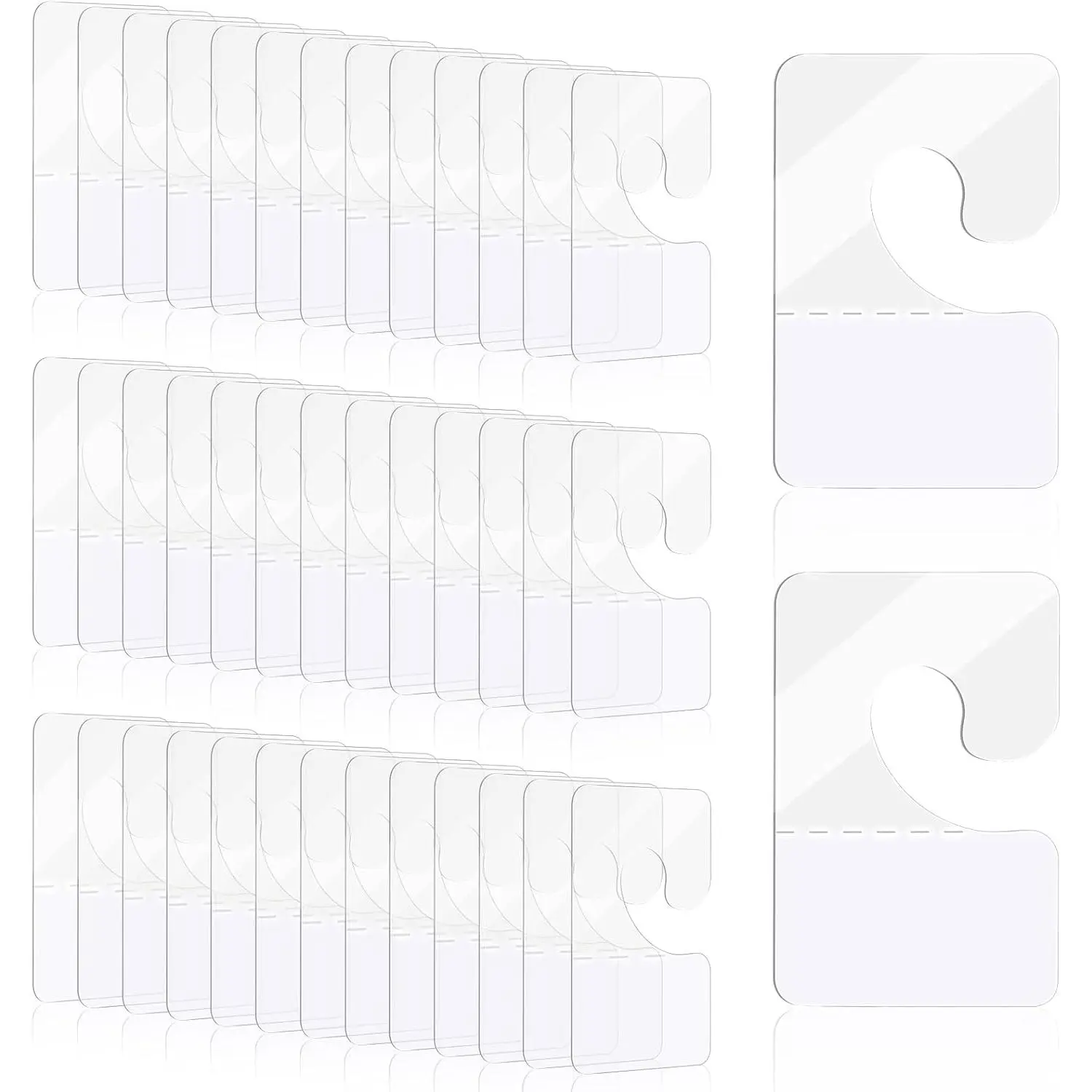 200 count Clear Self Adhesive Hang Tabs Hooks, Heavy Duty J-Hook  Tags Clear Plastic Hanger Tags for Retail Display in Business Shop Offices