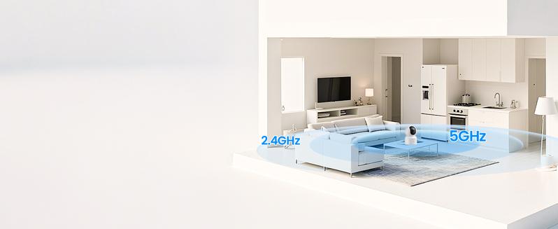 ZOSI 4K Indoor Security Camera C518 Pan/Tilt Pet/Dog/Nanny Plug-in Wifi Camera with Auto Tracking AI Detection 360° View Night Vision 2-Way Audio 5GHz/2.4GHz WiFi 64G Memory Card Included Button Installation