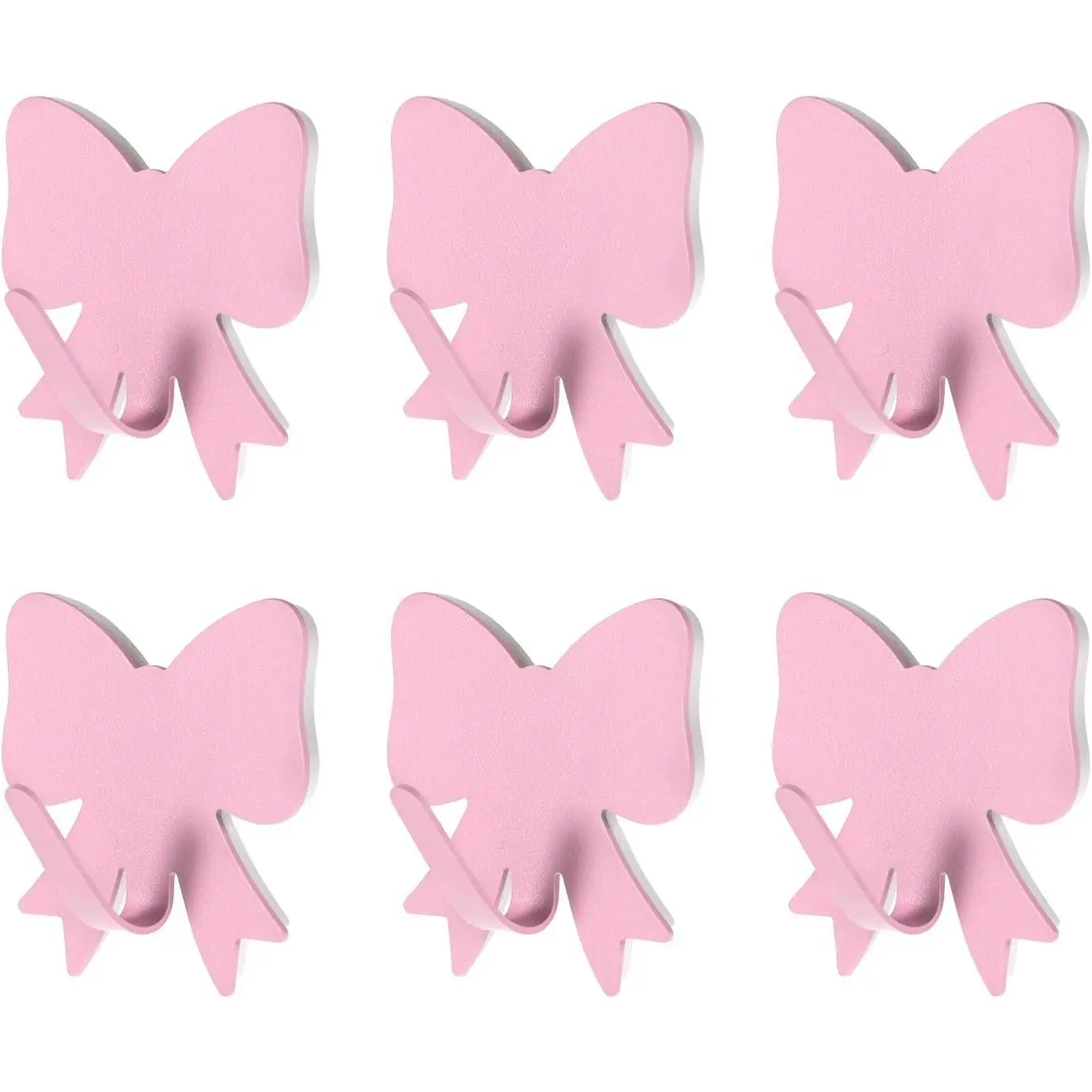 6 count  Bow Wall Hooks Metal  Adhesive Door Hanger Hook | Cute Coat Hooks, Living Room Decor for  Cabinet Kitchen Bathroom Office Decorative,   Bags Hats Towels Clothes