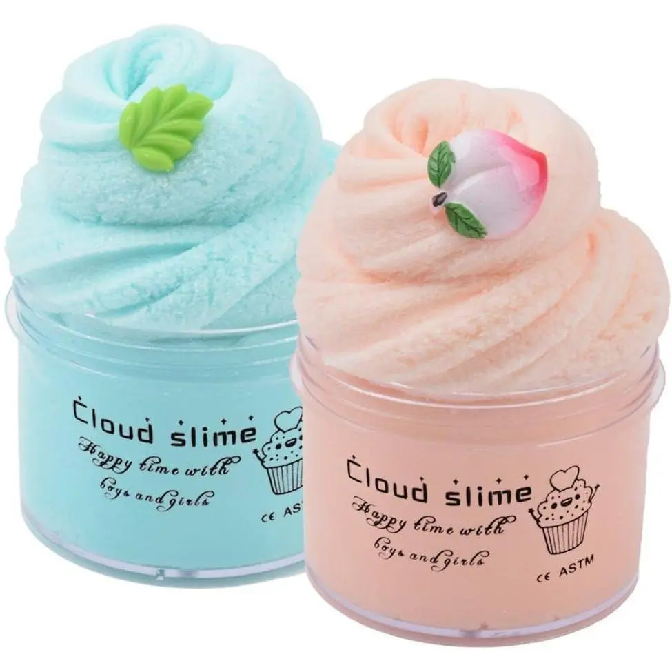 Christmas Slime Pack - Unisex Stress Relief Kids Toys, Super Soft Non-Sticky Cloud Slime with Peach, Mint Scents, DIY Putty Sludge Toy, Party Favors for Kids 8-12, Ages 12+