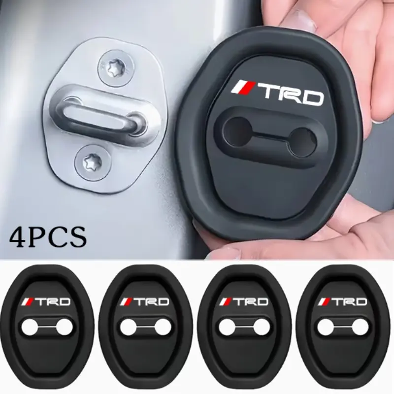 4pcs Car Door Lock Protector Covers, Plastic Rust-Resistant Buffer Guards, Fits Toyota Tacoma, 4runner, Tundra, Camry, Rav4 Accessories, Automotive Vehicle Accessory, Truck Accessories