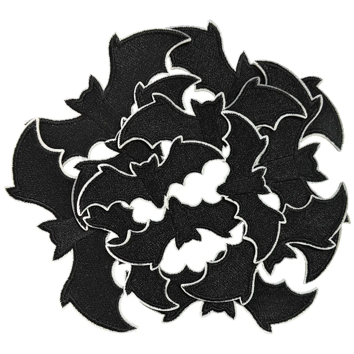 12 Pcs Bat Halloween Iron-On Patch Set, Embroidery Sewing/iron-On Appliques, for Clothes, Dresses, Hats, Jeans, DIY Accessories