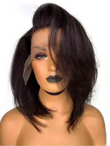 Bob20 Inch Long Soft Glue-Free Yaki Straight Wig, 180% Density, Daily Wavy Style, 13x4x1 Lace Front Full Cap, Heat Resistant