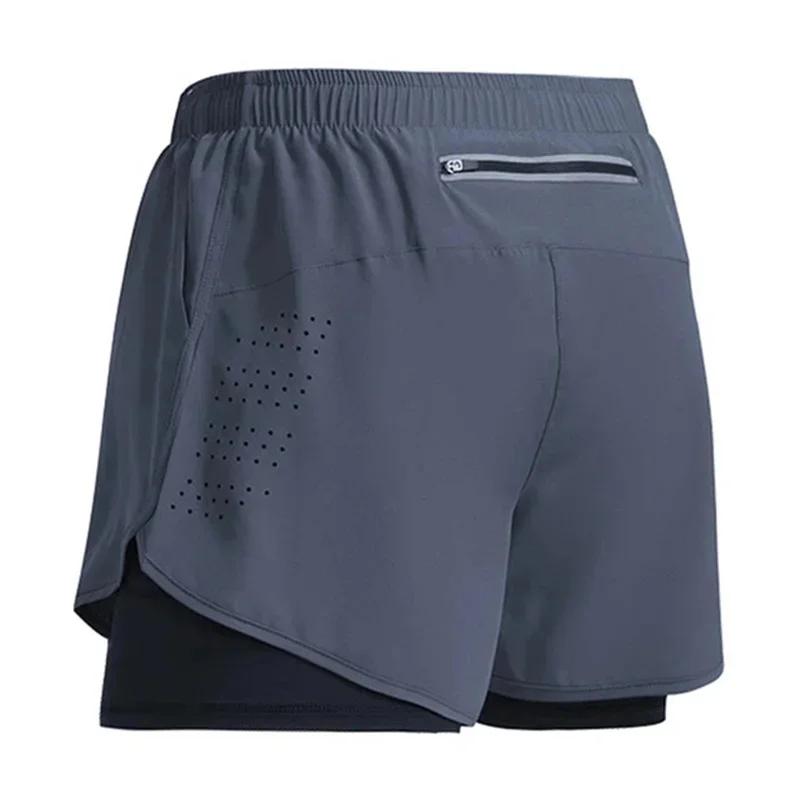 Kyn Apparel Men's Running Shorts Quick-drying Fitness ventilate Double Layer Shorts Men New Sport Workout Training Bodybuilding Short Pants
