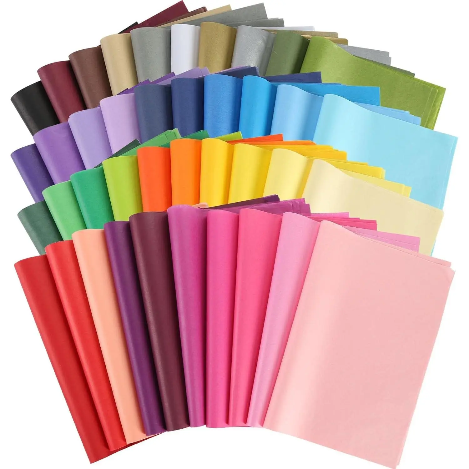 Tissue Paper (320 Sheets, 40 Colors, 14x10 in) - Gift Tissue for Gift Bags, Crafts, Wedding & Birthday Party Favors