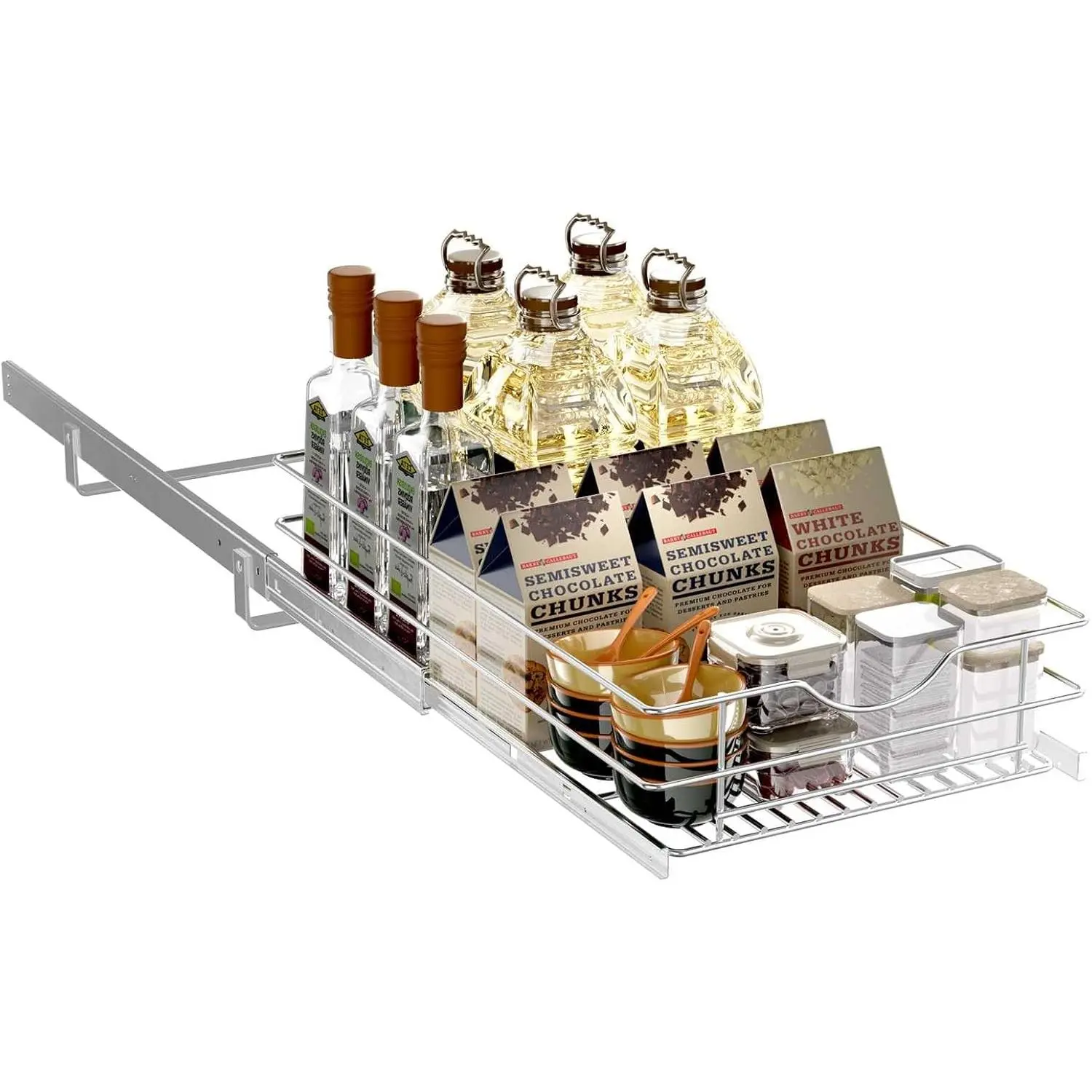 Pull Out Cabinet Organizer, (11½"W x 20" D), Soft Close Pull Out Cabient Drawer, Slide Out Cabient Organizer for pot and pan Kitchen Base Cabinet, Pantry Organization, Bathroom, Wire Basket