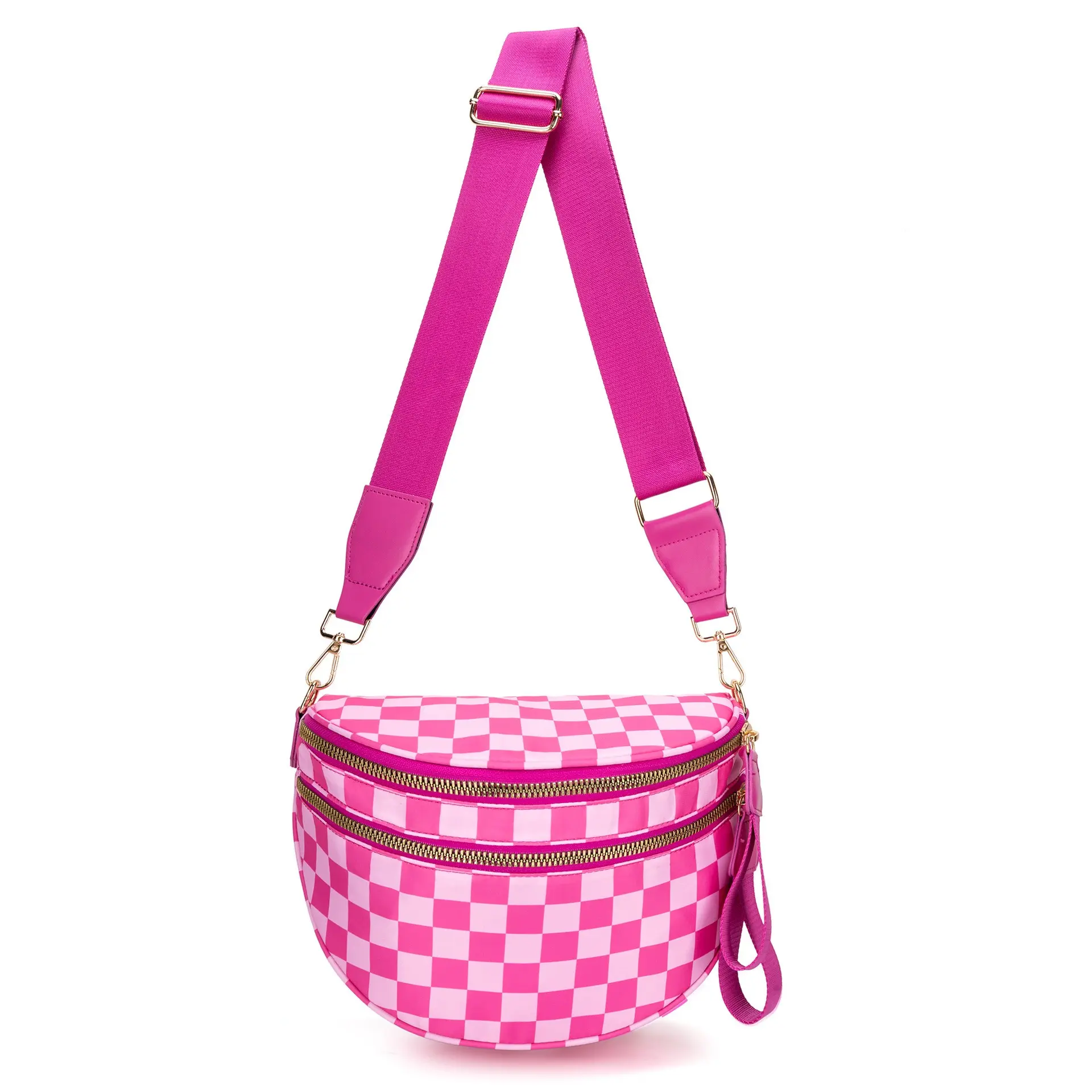 Plaid Large Capacity Waist Bag, Women's Versatile Crossbody Bag, Nylon Travel Bag, Fashionable and Practical, Perfect for Daily Use, Checkered Fanny Pack