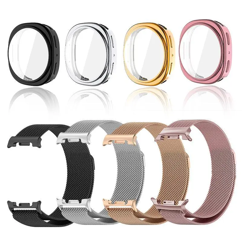Milanese Magnetic Loop Metal Watch Strap with Case Protector - Smartwatch Replacement Bracelet for Samsung Galaxy Watch 8 (40mm, 44mm), Wearable Tech Accessories, Watch Straps