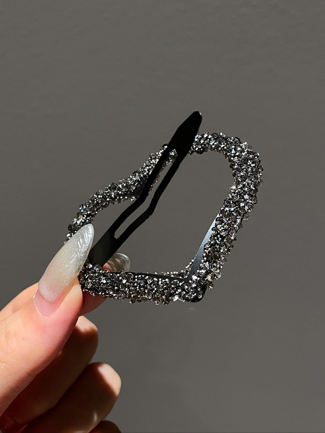 Rhinestone Heart Decor Hair Clips, Cute Glittering Hair Accessories for Women & Girls, Trendy All-match & Exquisite Hair Clips for Daily Use, Valentine's Day, Gift