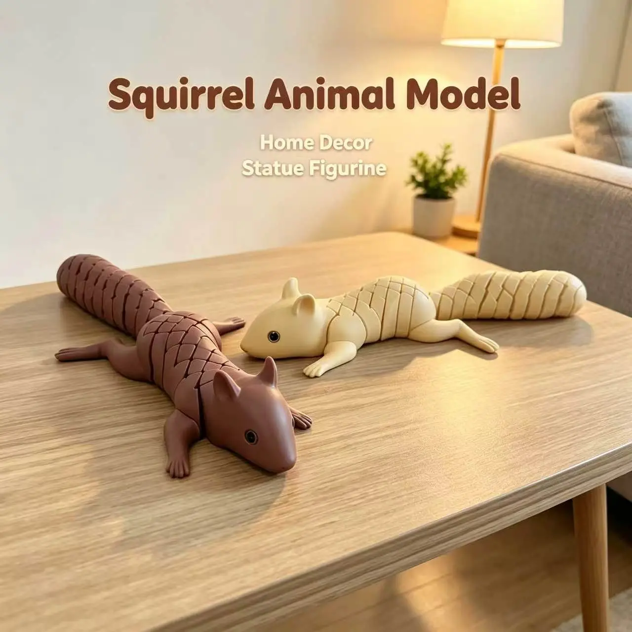 3D Printed Squirrel Animal Statue, Outdoor Decorative Model, Home Decoration Ornament, Desktop Display for Living Room Shelf, Adult Indoor Sculpture