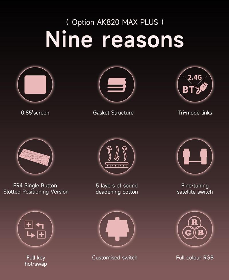 AJAZZ AK820MAX PLUS Daydream switch wireless mechanical keyboard Bluetooth three-mode long battery life gaming office gaming 8000mah