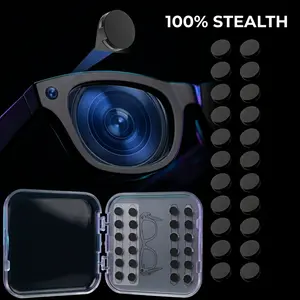 Privacy Blackout LED Light Covers Stickers for Adults (24 Pack) - Restickable, No Residue, Stealth Accessories Compatible with Ray-Ban Meta Wayfarer Skyler Headliner Gen 2 Smart Glasses (Glasses Not Included), Wearable Tech Accessories, Low Profile