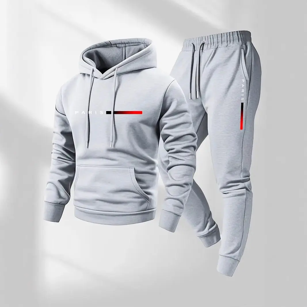 Unisex Casual Fashion PARIS Letter Print Hooded Short Sleeve Tracksuit,Drawstring 2‑Piece Sports Outfit Set,Trendy Couple Matching Hoodie Top & Elastic Waist Shorts Set for Daily Streetwear Workout Dating Casual Party Outfits
