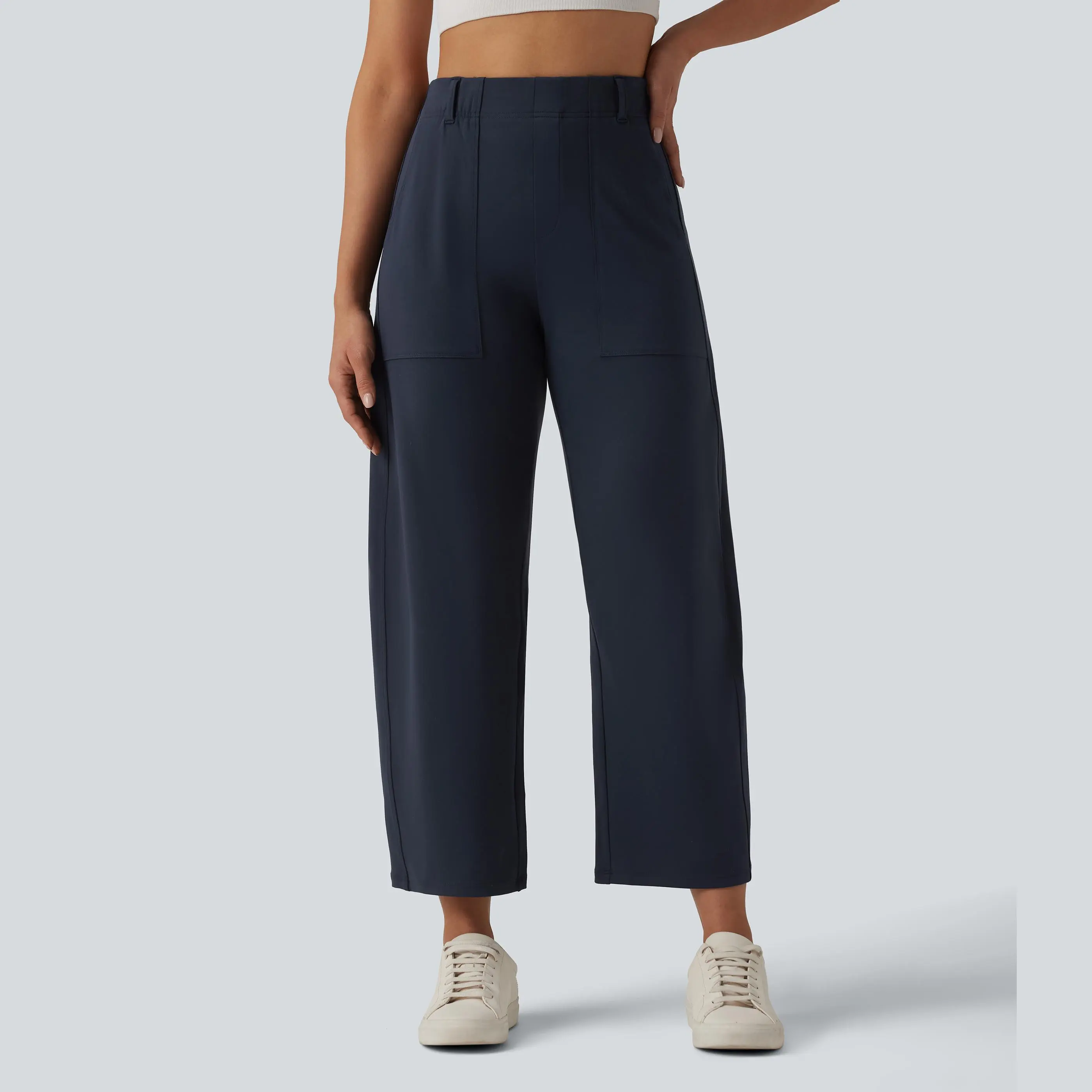 Halara DayStretch High Waisted Barrel Leg Casual Pants with Pockets