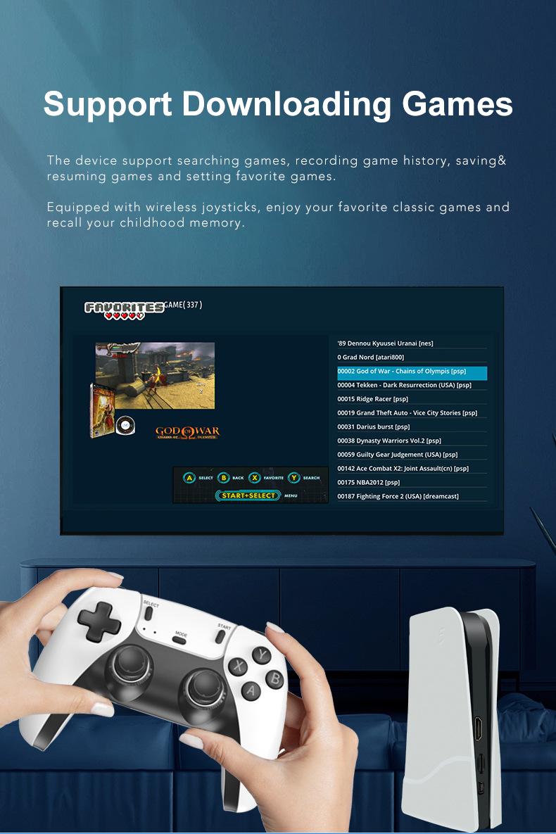 P5X Mini Retro Gaming Console, 4K HD Android System, Dual Wireless Controllers, Classic Arcade Game Player for TV