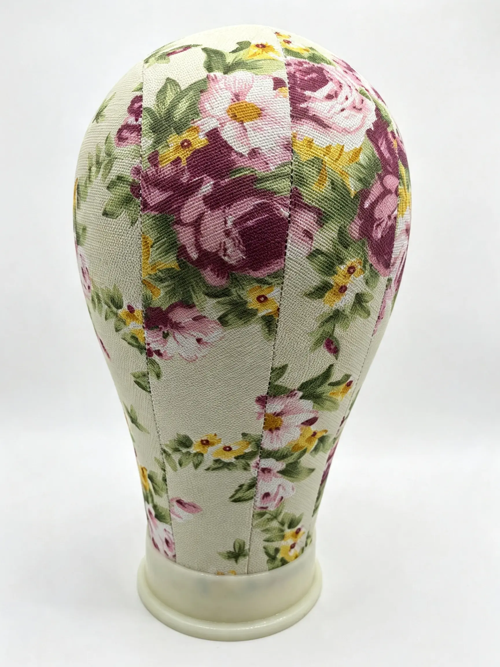 Floral Canvas Wig Mannequin Block Head, Wig Making Display Mannequin Head for Wig Styling, Sewing and Display