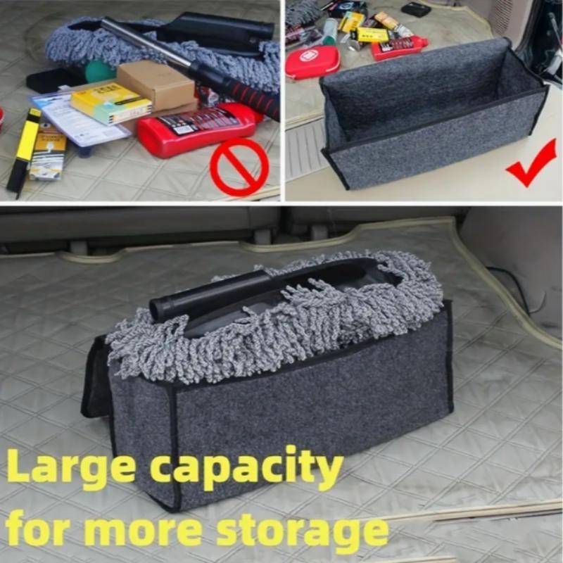 Large-Capacity Felt Car Trunk Storage Box, Portable Foldable Car Trunk Organizer, Car Interior Storage Container with Handle, Universal Car Accessories