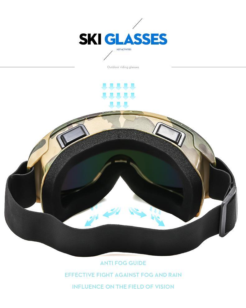 Large Frame Ski Goggles with Colorful Lenses & Soft Sponge Padding, Impact-Resistant Anti-Glare Snow Eyewear for Outdoor Winter Sports, Snowboarding & Skiing