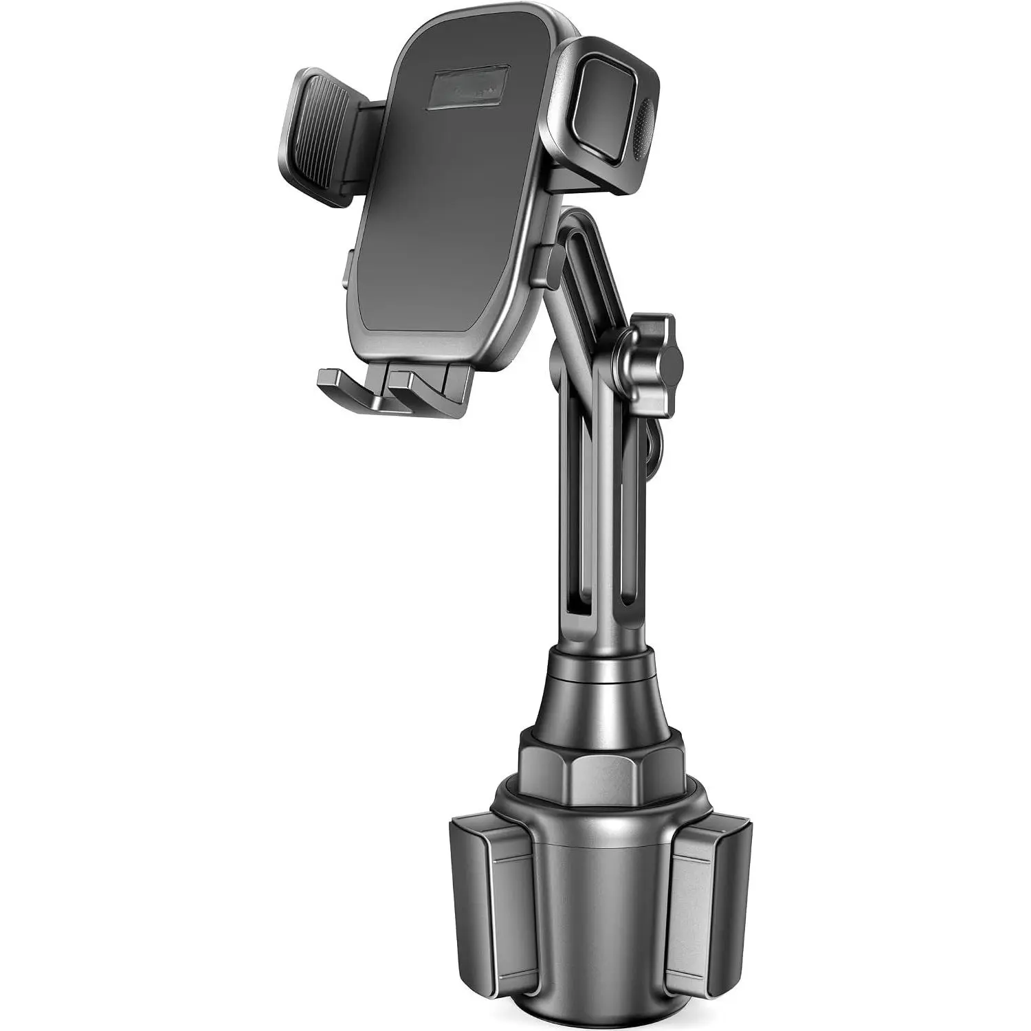 Cup Holder Phone Mount, [No Shaking & Height-Adjustable Pole] Cup Phone Holder for , Cell Phone Cradle for  iPhone14,  and   Phone(Black)