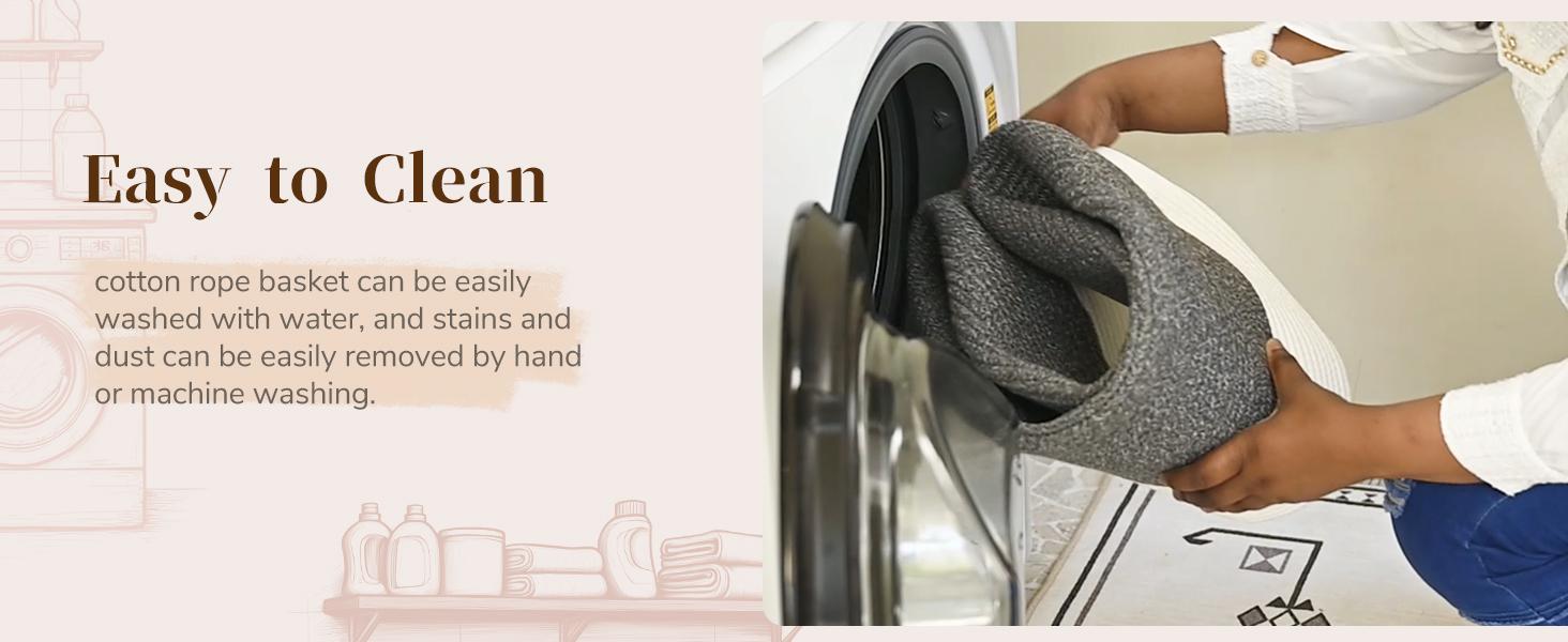 XXXLarge Cotton Rope Basket Woven Laundry Baskets Blanket Baskets Basket with Handle Comforter Cushions Storage Bin Thread Laundry Hamper - 21.7" x 21.7" x 13.8" :